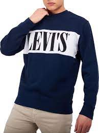 Levi's Sweater Logo Colorblock Crew Navy | bol.com