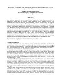 Memang sebenarnya sulit untuk berusaha mempertahankan jarak. Pdf Pemenuhan Karakteristik Trust Pada Dewasa Muda Yang Menjalani Hubungan Pacaran Jarak Jauh