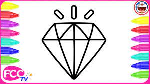Diamond icon diamond icon eps vector. Draw With Paw Patrol How To Color Learn To Draw Diamond Gem Jewel Coloring Pages For Kids Youtube