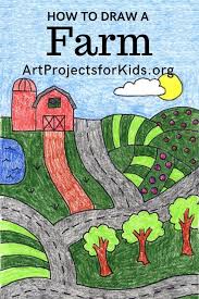 How To Draw A Farm Art Projects For Kids Farm Art Art Lessons For Kids Kids Art Projects
