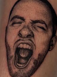 so is happy with this G0:0D AM mac miller portrait tattoo for tomas. white  highlights are a lil red so i can't wait to see how he looks healed! tysm  for the