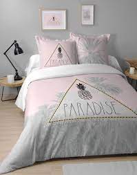 100% pur coton (57 fils/cm²) plus le nombre de fils/cm² est élevé, plus le tissage est de qualité. Parure De Lit Pastel Poudre 240x220cm Paradisia Linge De Lit Pier Import