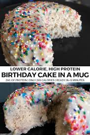 Visit this site for details: Microwavable High Protein Birthday Cake Healthy Mug Cake Recipe