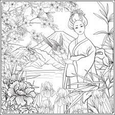 Traditional japanese coloring pages and drawings to color castles, koi carp fish and tattoo designs. Japan Coloring Pages For Adults
