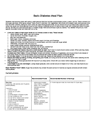 Basic Diabetes Meal Plan Free Download