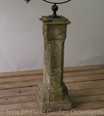 An armillary sphere (variations are known as spherical astrolabe, armilla, or armil) is a model of objects in the sky (on the celestial sphere), consisting of a spherical framework of rings, centered on earth or the sun, that represent lines of celestial longitude and latitude and other astronomically important features, such as the ecliptic. Antique Sundial Pedestal New England Garden Company