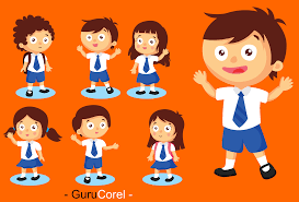 Cara Menggambar Kartun Anak Sekolah Di Corel Draw Terbaru Guru Corel Kartun Gambar Kartun Animasi