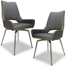 Free delivery and returns on ebay plus items for plus members. Dining Chair Shankar Mako Swivel Faux Leather Dining Chairs In Grey 022 14 01 12 03