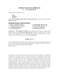 Contoh surat kuasa lengkap 4d1jonk medium. Surat Kuasa Istimewa Adalah