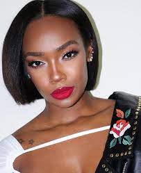 Middle Part Short Straight Bob Hairstyles Wigs For Black Women Human Hair Wigs Lace Front Wigs Af Short Natural Hair Styles Black Girl Natural Hair Hair Styles