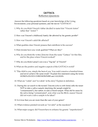 Gattaca Movie Worksheet Answer Key Conceptual Understanding Paragraph Writing Answer Keys