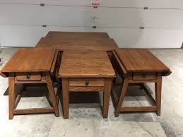 Broyhill Attic Heirlooms 2 Splay Leg Table And 1 End Table In Oak Stain Oak Stain Furniture Collection Broyhill