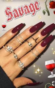 Black & red acrylic nail w/ micro beads *requested by skr10317*. Champagnena Best Acrylic Nails Long Acrylic Nails Red Acrylic Nails