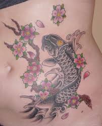 Lotus grows in muddy ponds and become a beautiful flower. Cherry Blossom And Koi Tattoo