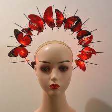 Halo Crown Queen Sauna Piece Costume, Angel Light Up, LED Blinking, Band,  Tim Masade Glow Party, Wedding Festival