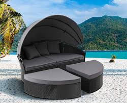 Offering so much more than just a day bed, this unique set comes complete with the daybed and adjustable canopy, so you can entertain in the sun or in. Black Outdoor Patio Daybeds