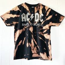 Black And Grey Tie Dye Diy Ac Dc Back In Black Bleach Dye T Shirt In 2020 Bleach Dye Shirts Tie Dye Shirts Bleach T Shirts