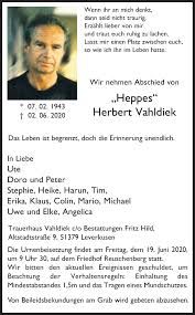 Services were held june 8 at g. Traueranzeigen Von Herbert Vahldiek Wirtrauern