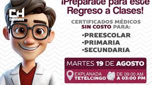 CAMPAÑA DE CERTIFICADOS MÉDICOS GRATUITOS EN CUAUTLA.