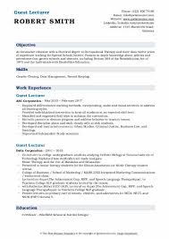 Checkout this affordable & shortest doctoral program shortest doctoral programs online or accelerated ph.d. Guest Lecturer Resume Samples Qwikresume