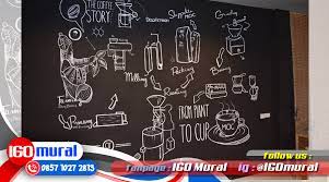 Tembok bandar dakwat hitam dan putih kreatif. 25 Design Wall Art Comfortable For Interior Cafe And Others Lukisan Dinding Coffee Mural Hitam Putih Kekinian