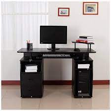 Oltre 25 anni di esperienza. Homcom Scrivania Per Computer Scrivania Ufficio Porta Pc Con Ripiani Tastiera 120x55x85cm Nero Eprice