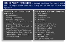 fixed asset register benefits format template how to