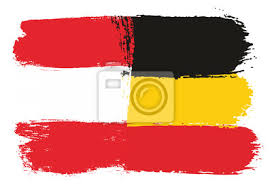Hier können sie österreichische fahnen. Osterreich Flagge U Deutschland Flaggen Vektor Handgemalt Mit Leinwandbilder Bilder Myloview De