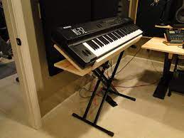 In September I Designed And Built An Angled Keyboard Stand For Under 10 Home Recording Studio Studio Desk Recording Studio