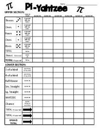 Score the total of all 5 dice in the appropriate upper section box. Pi Yahtzee Game Yahtzee Yahtzee Game Games