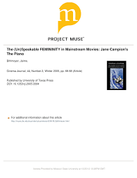 PDF) The (un)speakable FEMININITY in mainstream movies: Jane Campions The  Piano