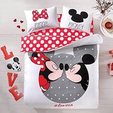 Trouver dans notre rayon une housse de couette tendance ou une housse de couette pour enfant. Disney Mickey Minnie Mouse Parure De Lit Housse De Couette 100 Coton Mickey Love Minnie Mouse Ho Minnie Mouse Bedding Mickey Mouse Bedding Disney Home Decor