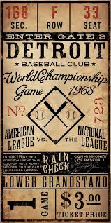 Vintage Style Baseball Ticket Customize It Graphic Artwork On Etsy In 2020 Detroit Baseball Baseball Ticket Detroit Tigers Baseball