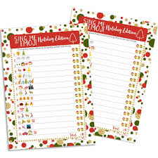 Sing Me An Emoji Christmas Party Game 25 Players Easy Christmas Party Emoji Christmas Christmas Party Prizes