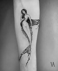 Black And White Mermaid Tattoo Sleeve Pin On Bryon
