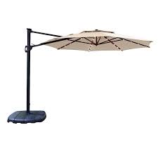 Sold and shipped by sunnydaze décor. Simplyshade 11 Ft Tan Solar Powered Auto Tilt Cantilever Patio Umbrella With Base In The Patio Umbrellas Department At Lowes Com