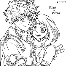 Printable my hero academia mha bakugou and deku by lucyconejita coloring page. Ochako Uraraka Coloring Pages Free Coloring Pages