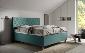 180x200 cm, 140x200 cm & mehr gepolstertes kopfteil. Polsterbett In Blau Komfort In Der Trendfarbe Schlaraffia
