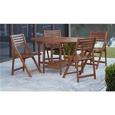 Folding chair & table storage. Cosco Outdoor Living Cosco Outdoor Dining 5 Piece Set With Chair Storage Brown 87455aca1e Rona