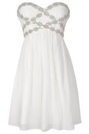 Sparkling Splendor Embellished Chiffon Designer Dress By Minuet In White