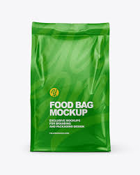 Download Glossy Food Bag Mockup Front View In Bag Sack Mockups On Yellow Images Object Mockups