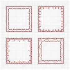 Maybe you would like to learn more about one of these? Set Of Four Square Frames Cross Stitch Pattern Redwork Ornament For Embroidery Cross Stitch Border Perfect For Christmas Design Vector Illustration Royalty Free Cliparts Vectors And Stock Illustration Image 49033410