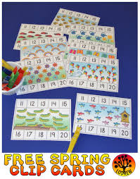 Spring Activities Free Clip Cards Counting 11 20 Spring Centers Math Fine Motor Clip Cards Spring Math Spring Activities