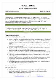 Sometimes, that becomes even more imp. Quantitative Analyst Resume Samples Qwikresume
