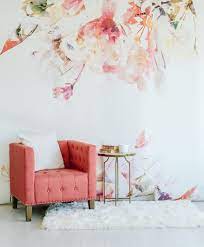 This lovely wallpaper is perfect for any room in your home. Spring Floral Mural Large Wall Murals Watercolor Mural Decor