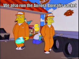 Aurora borealis but it's aurora borealis. Simpsons Aurora Borealis