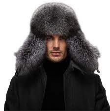 Queenfur Real Fox Fur Russia Style Hat Men Raccoon Fur Ge Fur Hat Men Winter Fur Hat Mens Fur