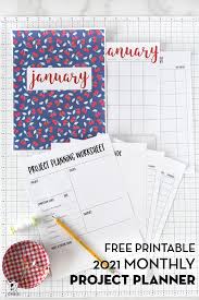 Want to change the logo on the calendars? 2021 Free Printable Monthly Project Planner Pages The Polka Dot Chair