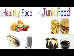 Healthy Food And Junk Food For Preschool Children And