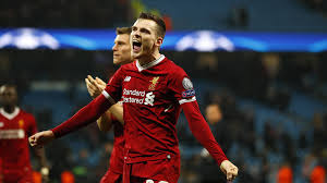 Andy robertson, second from left, celebrates liverpool's equaliser during the second leg of the robertson was cut from the celtic academy for being too small at 15. Andrew Robertson Vom Fc Liverpool Aus Schottlands Vierter Liga Ins Champions League Finale Goal Com